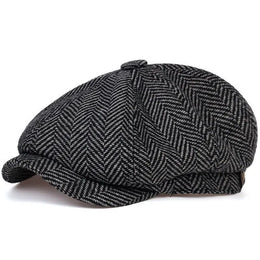 Men's Tweed British Newsboy Hat Herringbone Gatsby Hat Street Hats Octagonal Brim Hat Four Seasons Hip Hop Beret Painter Hat