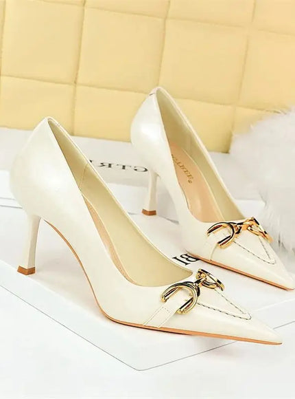 Women High Heel Stiletto Shallow Mouth Pointed Toe