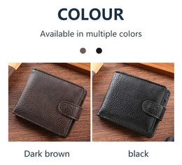 Casual Wallet For Men Leather Short Hasp Man Wallets Durable Coin Pouch Male Slim Bifold Photo ID Card Holders Purse Money Clip