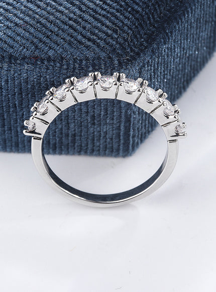 S925 Silver Zircon Eternity Ring For Women Timeless Sparkle