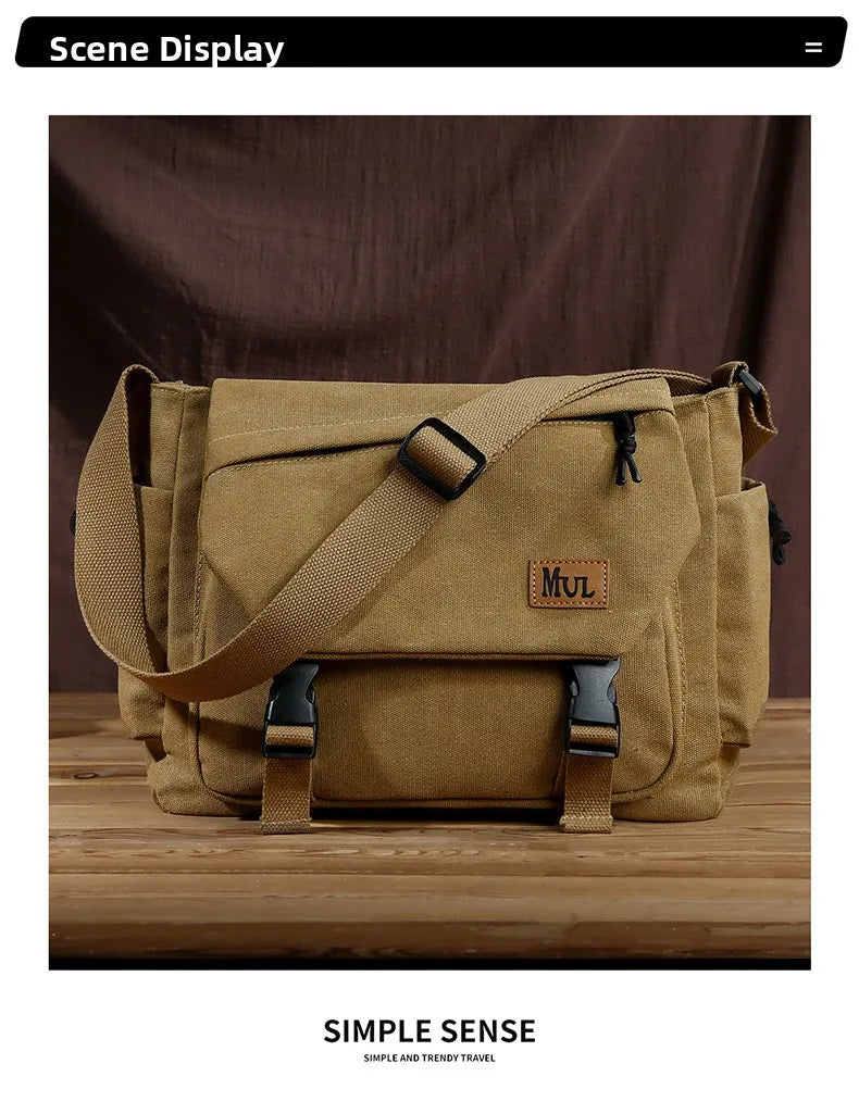 Men's Casual Crossbody Bag Large Capacity Single Shoulder Bag Commuter Mailman Bag Lightweight Leisure Backpack for Business