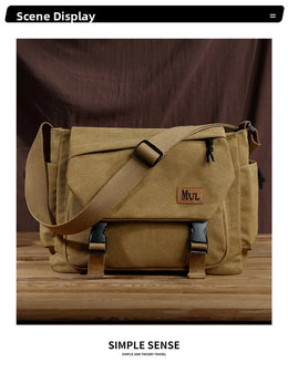Men's Casual Crossbody Bag Large Capacity Single Shoulder Bag Commuter Mailman Bag Lightweight Leisure Backpack for Business