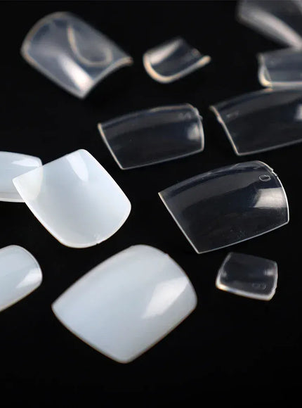 KissIcon Short Square Fake Toe Nails Box Natural
