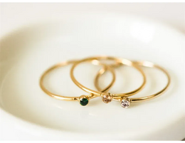 KissICON Birthstone Ring 14K gold filled Knuckle Ring Boho Gold Jewelry Anillos Mujer Minimalistic Stacking Bohemian Ring for Women