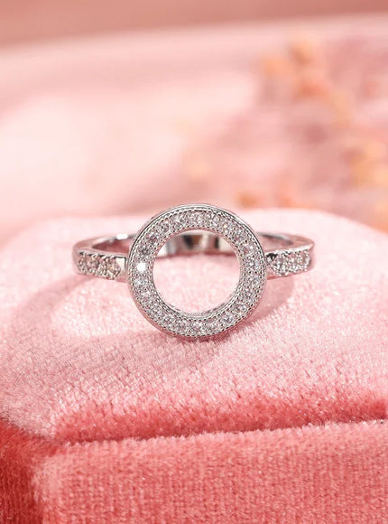 KissIcon Excellent Round Zircon Ring - AAAA Crystal Inlaid