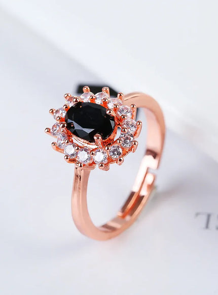 Kissicon Lady Blue Crystal Bridal Ring –