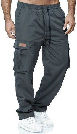 2024 Amazon Summer New Men's Work Pants European and American Independent Station Drawstring Multi Pocket Casual Pants