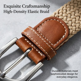 Women's elastic and elastic woven belt in one outfit, casual and versatile denim belt for men and women