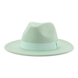 Fedora Hat Women Winter Hats for Women Ribbon Band Men's Hat Wide Brim Classic Beige Wedding Church Bowler New Cap Chapeau Femme