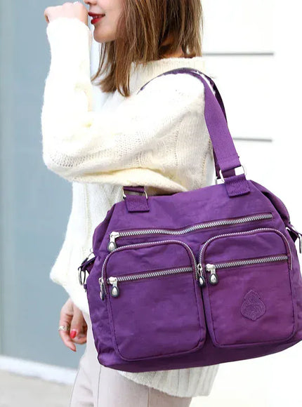 KissICON Women's Top-handle Big Handbag – Nylon Bags Waterproof