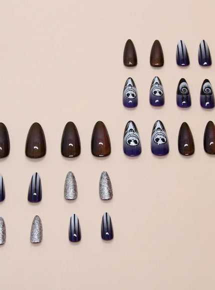 KissIcon Haunting Nails Blood Red Ghost White Glitter