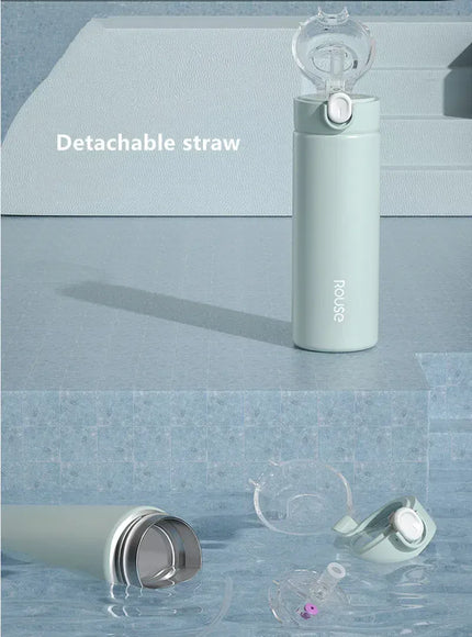 380ml Stainless Steel Vacuum Flask Straw