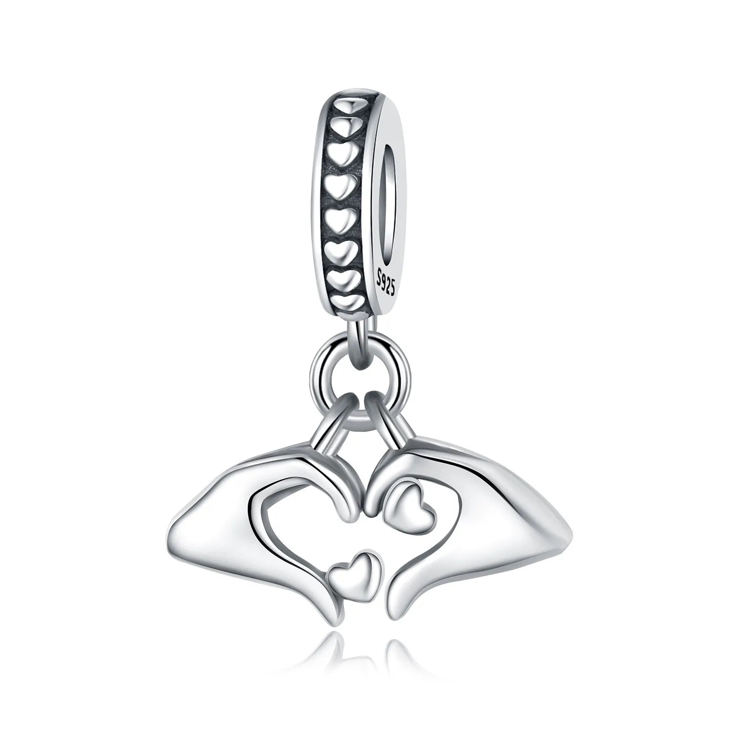 Original Charms Beads 925 Sterling Silver Zircon LOVE Winged Protect Heart Pendant For DIY Necklace Bracelet Fine Jewellery Gift