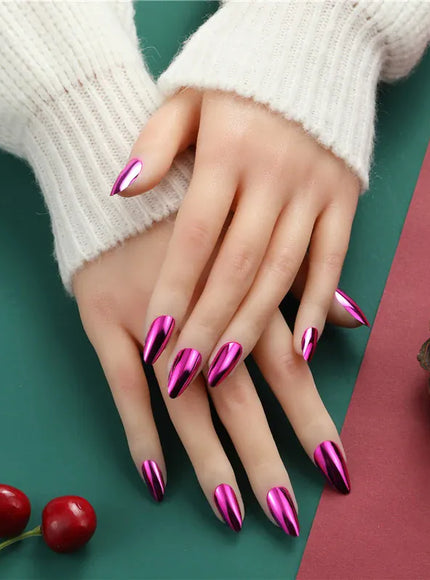 KissIcon Mirror Nails - Metal Effect Adhesive Almond