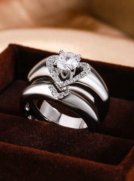 KissIcon S925 Silver Zircon Ring For Women Engagement Gift