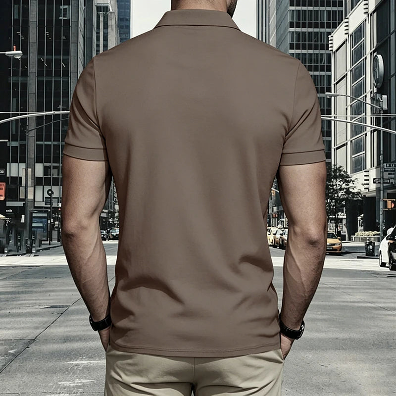 Men Polo Shirt Short Sleeve Breathable Soft Regular Fit Casual Business Golf Summer Daily Work Outdoor Lightweight Basic Tops