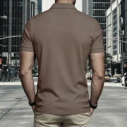 Men Polo Shirt Short Sleeve Breathable Soft Regular Fit Casual Business Golf Summer Daily Work Outdoor Lightweight Basic Tops