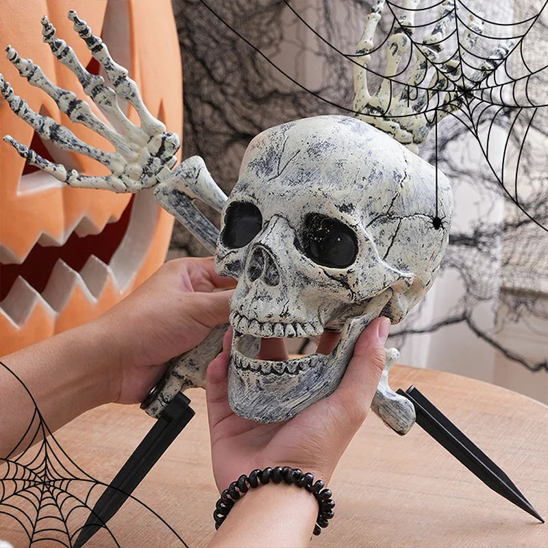 Halloween Decorations Scary Props Realistic Skeleton Skull & Hands Halloween Home Decor Yard Prank Festivals Party Supplies