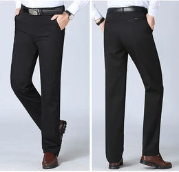 Mens 100% Cotton Summer Thin Autumn Thick Trousers Fashion Brand Cargo Pants Smart Casual Solid Khaki Black Suit Pant GOZBKF