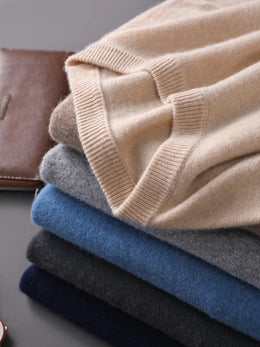 CHICUU Men's 100% Sweater O-neck Pullover Basic Long Sleeve Cashmere Knitwear Autumn Winter Smart Clothing Tops
