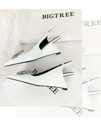 New Wedges Patent Leather Shallow Pointed Toe High
