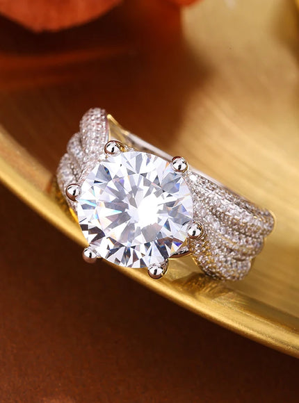 KissIcon 925 Silver CZ Ring For Women Sparkling Jewelry