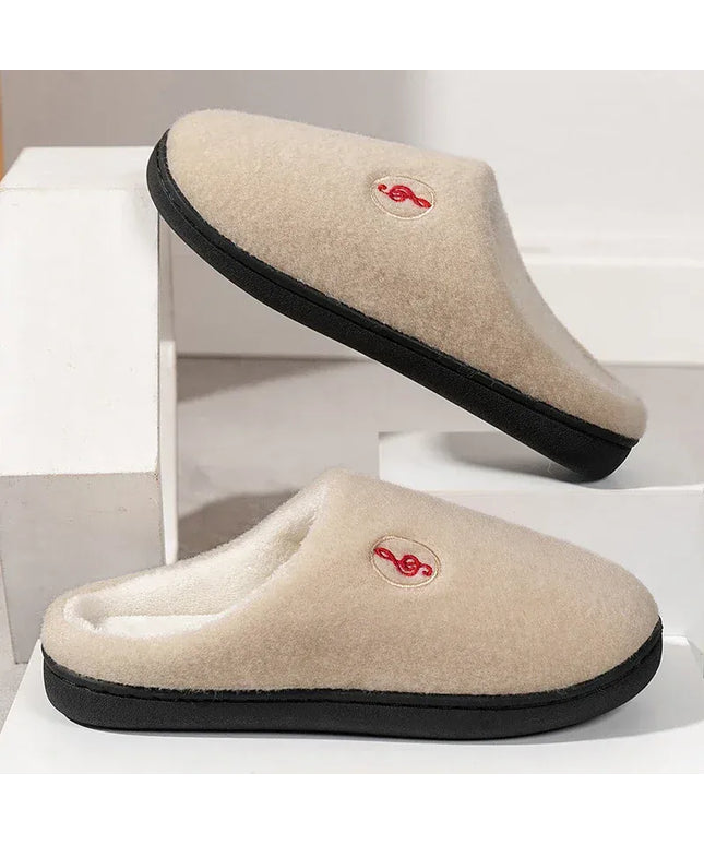 KissICON Beige / 38-39 Comfort Warm Couples Home Cotton Slippers Winter Non