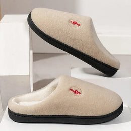 KissICON Beige / 38-39 Comfort Warm Couples Home Cotton Slippers Winter Non