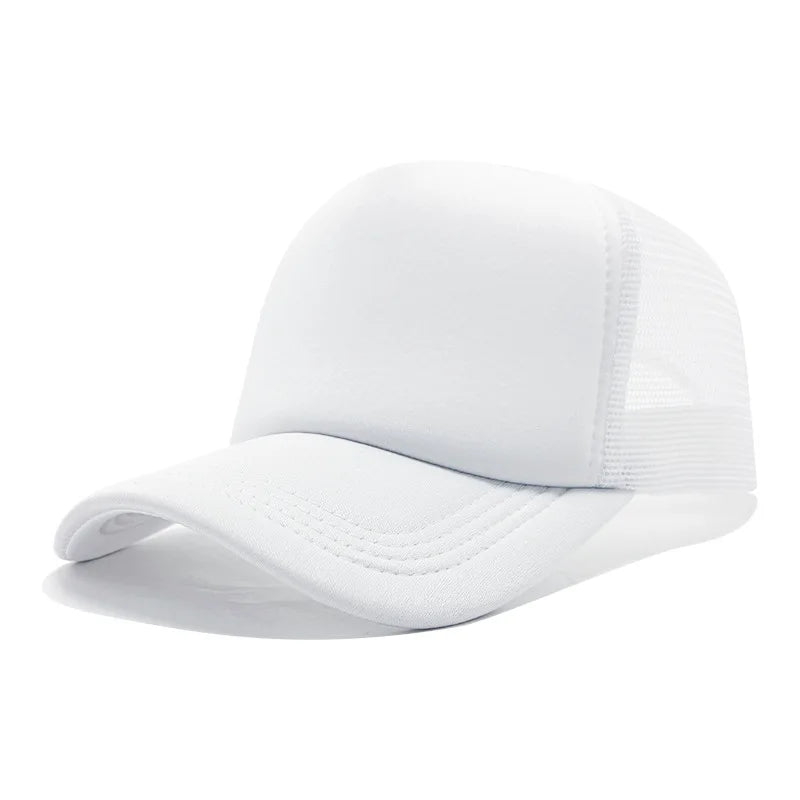 Customized Printed Logo Sponge Mesh Cap Solid Color Baseball Hat Sunshade And Sun Protection Travel Caps Truck Cap Duckbill Hats