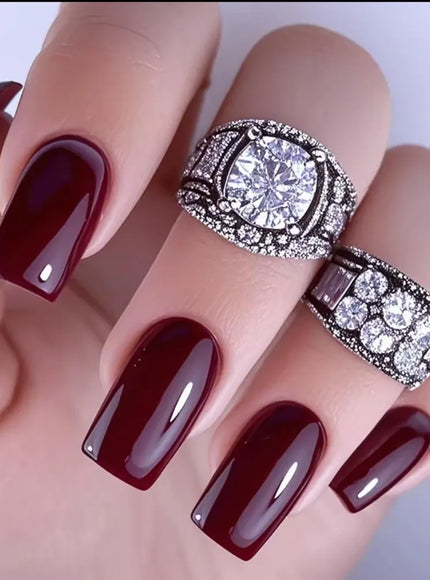 KissIcon Artificial Press On Nails Dark Brown Tips