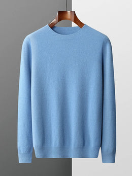 100% Merino Wool Sweater Man O-neck Basic Wool Pullover Autumn Winter Long Sleeve Soft Warm Jumper Smart Casual Knit Popular Top