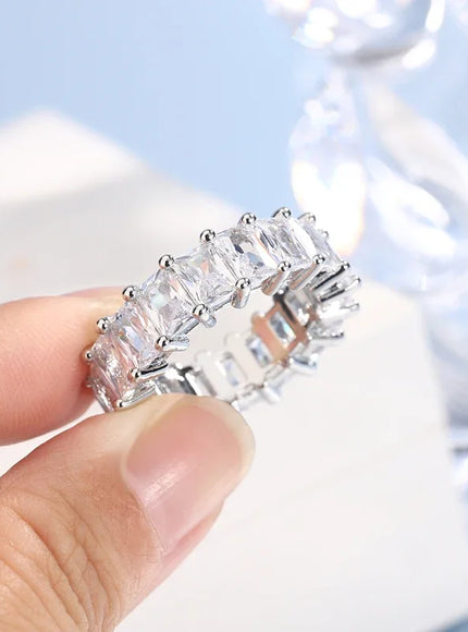 2024 New Arrivals Women's Large Zircon Zircon Gold Rings Fashion Wedding Engagement Rings 925 Silve Hip Hop Jewelry