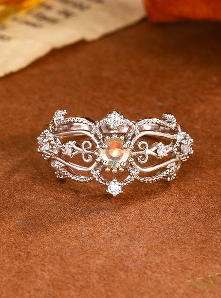 Classic Womens Ring With Irregular Geometry Silver Plated