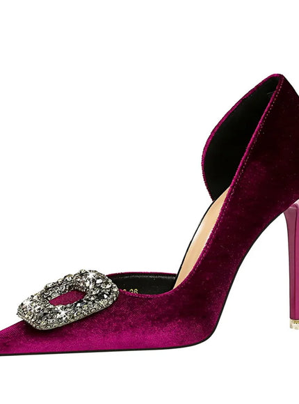 Women Super High Heels Velvet Pumps Shallow Mouth