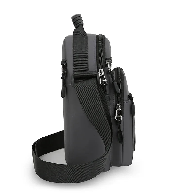 Mens Nylon Crossbody Bag Wear Resistant Multi Compartments Adjustable Strap For Hiking Cycling Work Errands Outdoor Daily Carry