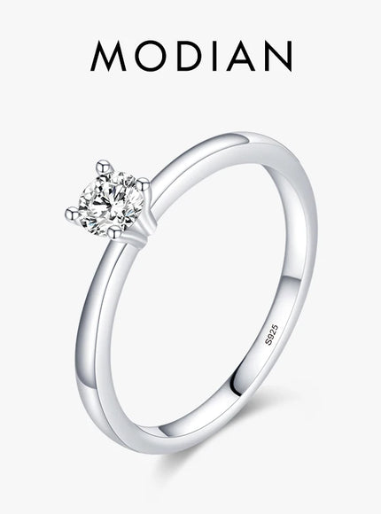 Modian 925 Sterling Silver 10 Hearts CZ Ring - Elegant Shine