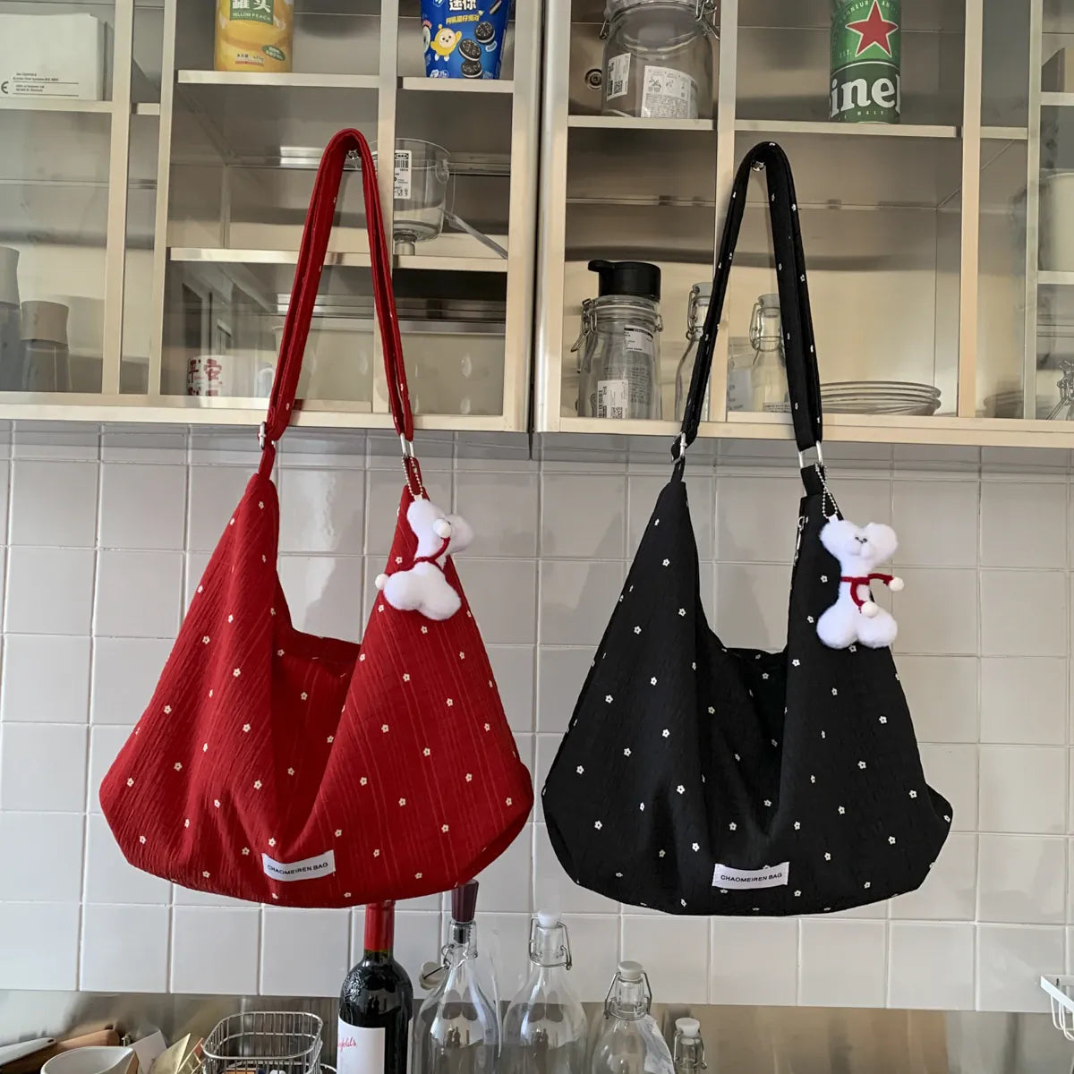 KissICON Handbags Leisure Women's Trend Line Light Cloth
