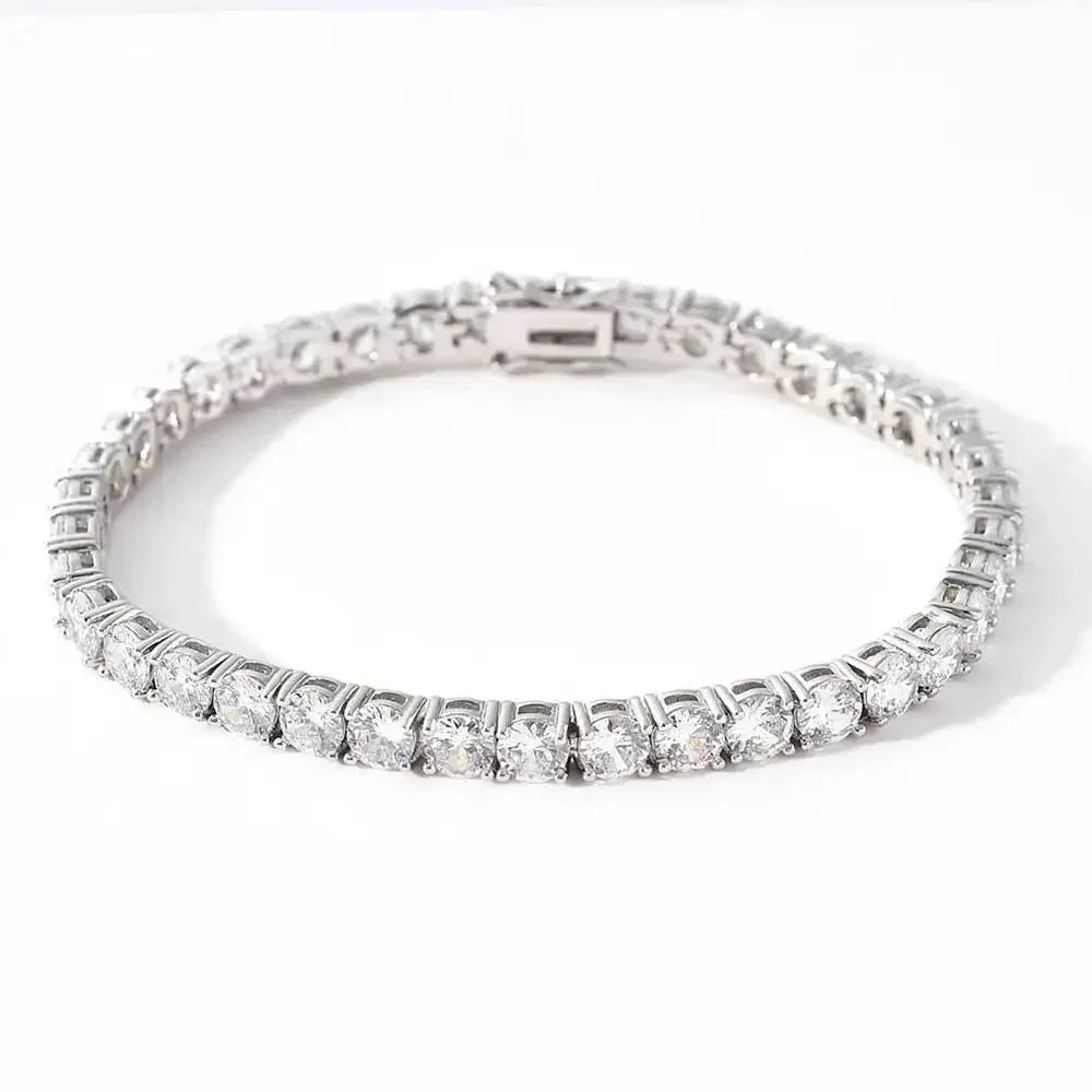 D VVS1 Moissanite Tennis Bracelet Original s925 Sterling Silver Plated 18k White Gold with GRA Necklace for Women Man