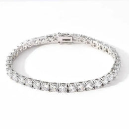 D VVS1 Moissanite Tennis Bracelet Original s925 Sterling Silver Plated 18k White Gold with GRA Necklace for Women Man