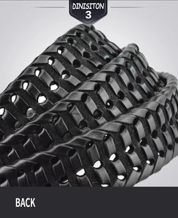 Men Genuine Leather Braided Belts Webbing High Quality Braided Vintage Belt for Men Gold Pin Buckle Casual for Jeans Strap