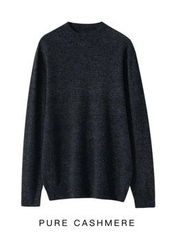New Men's 100% Merino Wool Mock Neck Pullover Soft Warm Jumpers Quality Cashmere Sweater Casual Smart Knitwear Basic Tops Clothi