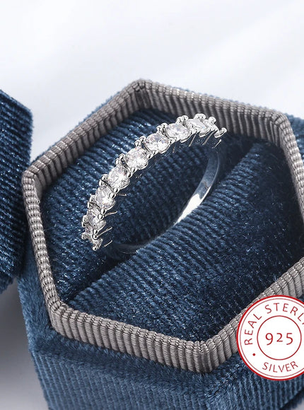 S925 Silver Zircon Eternity Ring For Women Timeless Sparkle