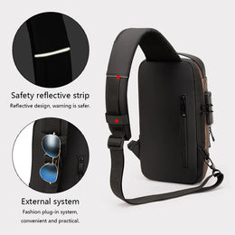 Multifunction Designer Anti-theft USB Shoulder Bag Crossbody Travel Sling Pack Messenger Pack Chest Bag Male Luxury Brand Men