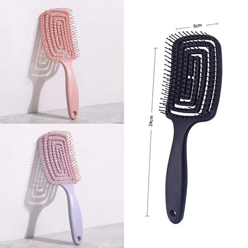KissICON Hair Scalp Massage Detangling Brush Anti Static Wet