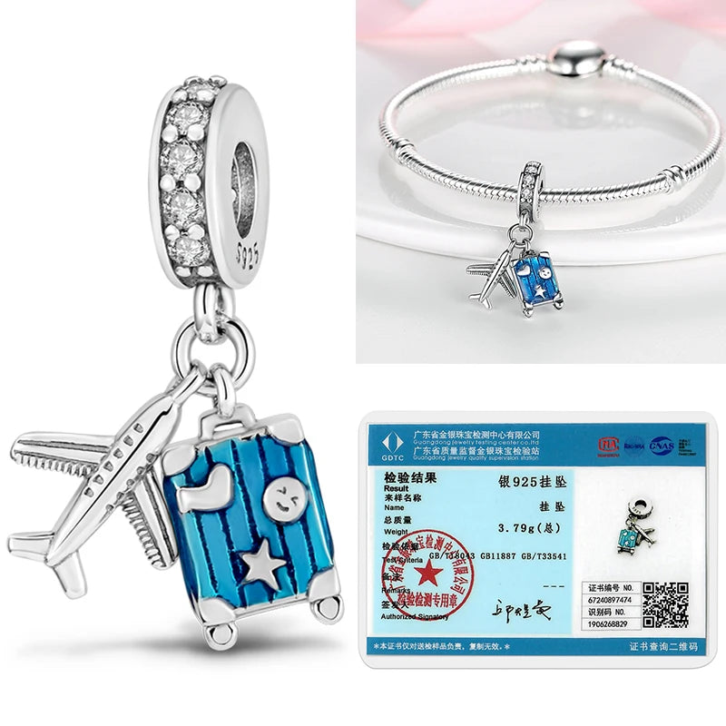 925 Sterling Silver Tree of Life Bead Luminous Firefly Dangle Butterfly Charms Fit Original Bracelet DIY Jewelry Gift for Women