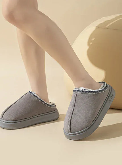 Platform Fluffy Slippers Women House Flats Fashion Plush