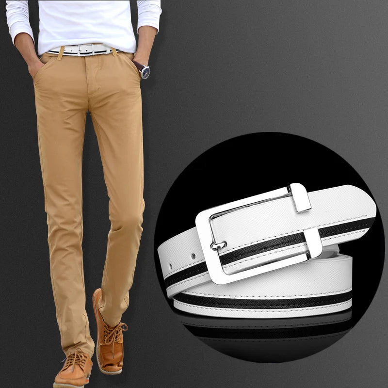 Luxury Brand Belts for Men &Women Unisex Fashion Shiny White Design pin Buckle High Quality Waist Leather Belts ceinture homme
