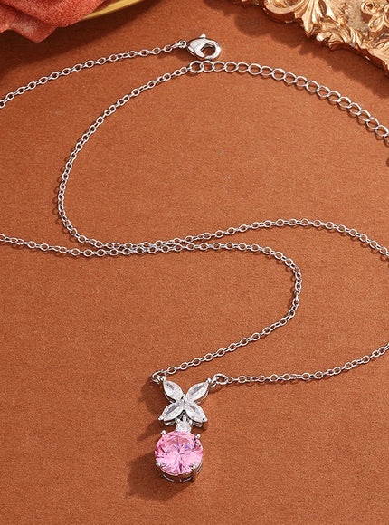 💋 925 Silver Necklace for Women - Clover Zircon Pendant