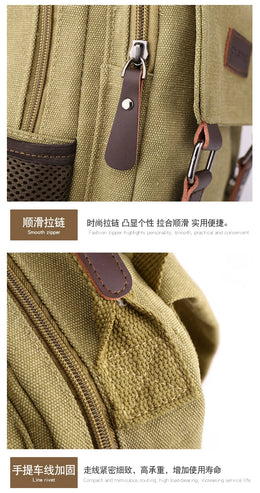 Small Mens Backpack Canvas Casual Backpacks for Men 2025 Mini Male School Bag Rucksack Man Multi-function Crossbody Bag Travel
