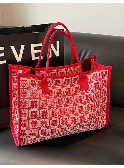Red Bridal Tote – Wedding Work Purse